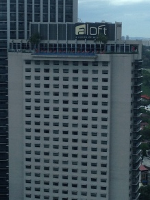 View of the Aloft hotel from the room - infinity pool!