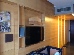 Wall mounted TV and narrow cupboards